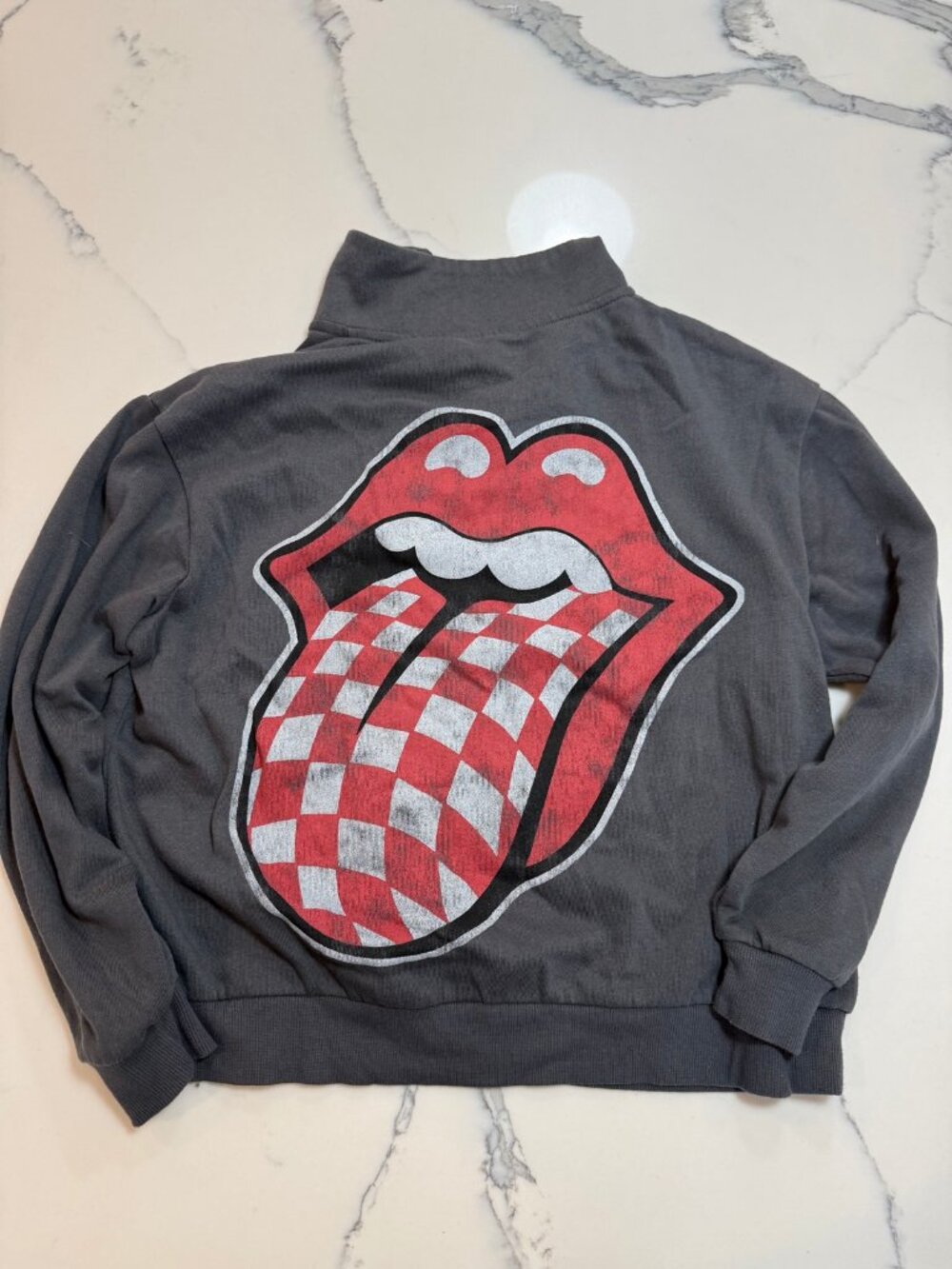 Rolling Stones Black Quarter Zip Sweatshirt Womens XS